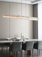 Hänglampor Långt guld/svart glas ljuskrona All Copper Restaurant Design Sense Creative Bar and Living Room LED