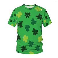 Мужские рубашки T 2023 Fashion Irish Clover Men Fit Teens Teens Fot Fort Day Day Deal