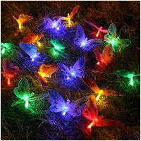 Cadenas LED Lámparas solares de luces de hadas Cadena para la decoración del jardín del patio Lámpara de iluminación impermeable al aire libre Lámpara de mariposa 5m Del Dharm