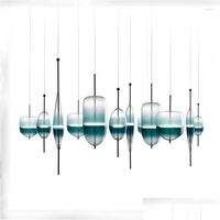 Pendant Lamps Art Deco Huse Gradient Glass Light Modern Colo...