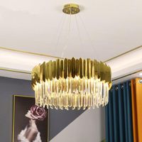 Pendant Lamps Postmodern Model Room Living Crystal Lighting ...