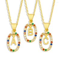 Cadenas A-Z Collar colgante colgante Nombre de color de oro Collares de cadena larga Boho Boho Daurry Jewelry Regalos