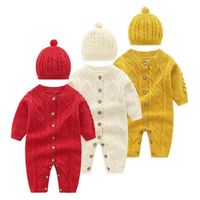 Jumpsuits Pudcoco Baby Baby Boys Birds Sweaters Romper Knit Manija larga Cálida de monas de invierno Sombrero de ropa