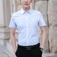 Camisas casuales para hombres Camisa de manga corta 2023 Summer Business Versión coreana Trend Juvenil blanco