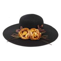 Cappelli larghi brim -cappello di paglia Panama Femmina Sun Sunale Outdoor Flower Visor Block UV Protection Women's