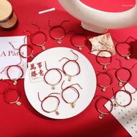 Bracelets de charme estilo chinês ano de vida boa sorte corda manuada pulseira fofa para mulheres jóias vermelhas
