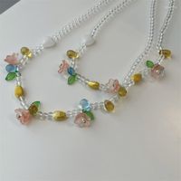 Chains Fashion Transparent Crystal Heart Flower Choker Neckl...