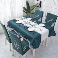 Table de table en coton en lin de mariage fête rectangulaire de style country imprimé cover de salle à manger nappe de cuisine décor de la maison