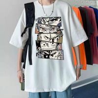 Camisetas masculinas algodón japonés dibujos animados de estilo universitario gráfico camiseta corta camiseta de verano