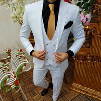 Sumpe da uomo Arrivo Groom di smoking bianco per uomo matrimonio Design a punta uomo Blazer Terno Masculino Traje de Hombre 3 PCS