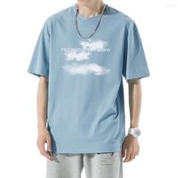 Men' s T Shirts Shirt For Men Cotton Summer Cloud Letter...