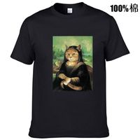 T-shirts pour hommes Coton de haute qualité Coton décontracté shirt de chat drôle de chat en vrac Tshirt Tshirt à manches courtes T-shirt T-shirt masculin