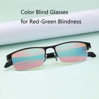 Gafas de sol Hombres Color cenefiés Vafes rojo Color verde ceguera Corrective Cubrete de 2 lados anteojos para adultos