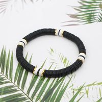 Bracelets porte-bonheur bohème Simple plage Style polymère argile Bracelet femmes couleur noire fait main bijoux cadeau