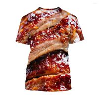 Herren T-Shirts Jumeast 3d BBQ für lebensgedruckte ästhetische T-Shirts Männer lässig Steak Kebab Hemd übergroße lustige Harajuku-Kleidung T-Shirty