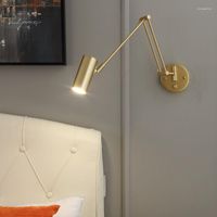 Wall Lamps Modern Button Switch Bedroom Reading Lamp Dimming...