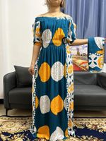 Vêtements ethniques Abayas de coton africain pour femmes 2023 à manches courtes à manches courtes à manches florales