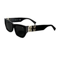 2023 Neue Damen MiuM 09ws Marke Mode Retro Quadratischer schmaler Rahmen UV400 Sonnenbrille Luxus Designer Brille 10 Farben