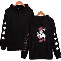 Erkek Hoodies Anime x Hisoka Sıradan Sweatshirt Spor Giyim Sokak Giyim Hoodie Erkekler 2023 Sonbahar Kış Zip Kapşonlu Ceket Hoody