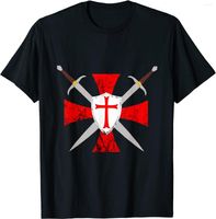 Erkekler Tişörtleri Haçlı Şövalyeler Templar Sembol Kodu Çapraz Savaşçı Krest Erkekler Tişört Kısa Kollu Pamuk O-Neck Yaz Tshirt