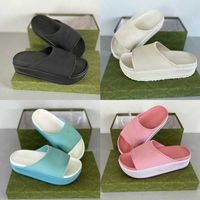 2023 Мужчины Женская платформа скользит роскошный сандаловый дизайнер многоцветный черно -белый синий бордовый парчо для резиновой резиновой пляжной туфли для пляжной обувь для пляжа Slidethick No354