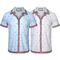 23SS Famous Designer Brand Shirt Summer Uomini Nuovo maglietta a bavero a manicotto di seta di seta ad alta qualità Maglietta M-3XL