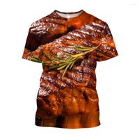 T-shirts pour hommes Jumeast 3D BBQ pour la vie Berceau de steak imprimé T-shirts esthétique T-shirts Funny Tee Shirt Street Wear Grunge Y2K Vêtements T-shirty