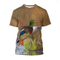 Camisetas para hombres JUMEEST 3D Hunting Duck Estampado Gráfico de camuflaje de animales para hombres Camisetas de gran tamaño Vintage