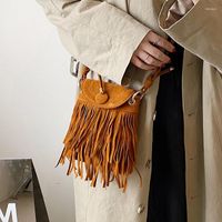 Evening Bags Mini Messenger For Women Nubuck Leather Tassel ...
