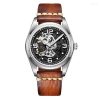 Armbanduhren verleihen Männer automatische Uhr 38 mm Luxus Uhren mechanische Armbanduhr 100m wasserdichte Skelett BGW-9 Luminous Sapphire NH38
