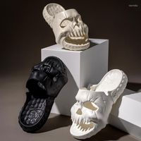 Slippers Men Skull Design Single Band Slides 2023 Could EVA ...