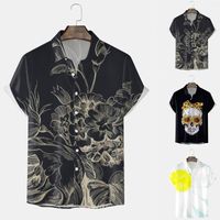 Men' s T Shirts Mens 3D Digital Printing Pocket Buckle L...