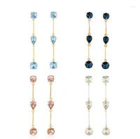 Necklace Earrings Set CSxjd 2023 Luxury Long Crystal Exagger...