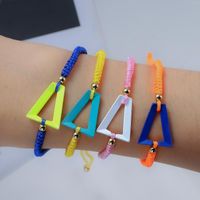 Braceletas Charm Vender colorido Pulsera de tejido de arco iris triangular para mujeres Regalo de niños de calidad fluorescente H Regalo infantil