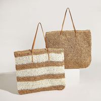 Bolsas de noite de lazer Bolsa de viagem Praia ombro de palha Japão e Coréia do Sul Crochet para senhoras simples