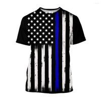 T-shirts pour hommes Jumeast 3d Flag américain Modèle imprimé T-shirts T-shirts décontractés Vintage Tops 90S esthétique surdimensionnée surdimensionnée Vêtements baggy