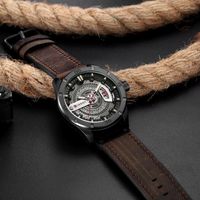 Montre-bracelets Curren 8301 Sports montre des montres militaires masculins analogiques quartz mensonges de poignet en cuir décontracté