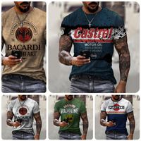 Erkek Tişörtleri Castrol 3D Baskılı Gömlek Erkekler 2023 Yaz Gündelik Harajuku Retro Hızlı Kuru Nefes Alabası Giyim Artı Beden Hip Hop Teen