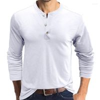 Camisetas para hombres primavera otoño moda para hombres color sólido collar camisetas blancas camisetas básicas de negocios