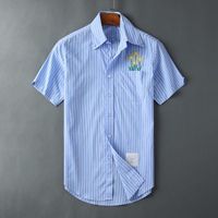 Camisetas casuales para hombres 19 Hombres Oxford Bordado a rayas Azul Dandelion Camisa de algodón de algodón de alta calidad Top M 2xl #M58