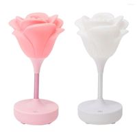 Veilleuses fleur silicone lampe portable rose lumière pour les cadeaux d'anniversaire de pépinière