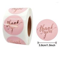 Geschenkwikkeling 500 pc's Dankje Sticker Rose Gold Foly Maat 1,5 inch Geschenken Pakafdichtingen Labels