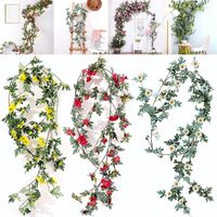 Dekorativa blommor Heminredning Party Supplies Daisy Wreath Chamomile Wall Hanging Artificial Sunflower Rattan Christmas Garland