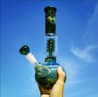 Base becher giaccicio di bong shisha tampone piattano bomg di acqua in vetro spessa tubo di fumo in vetro con una ciotola da 14 mm