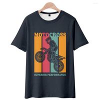 Camisetas masculinas camisa de estampado de motos redondos para hombres de verano