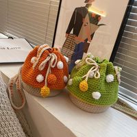 Evening Bags Cute Crochet Knitted Mushroom Shoulder Bag Wome...