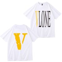tela de algodón Diseñador de los hombres de verano camiseta suelta marca de moda top casual vlone camisa ropa de lujo pantalones cortos de calle camisa de manga versátil personalidad hip-hop