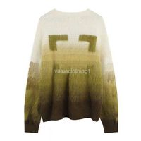 Designers suéter masculino feminino gradiente de cor do cardigan amante sênior clássico clássico multicolor round round winter de outono mantenha quente confortável 6ygg