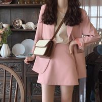 Two Piece Dress Spring and Autumn Korean Casual Pink Small S...