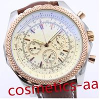 Luxury Watch neue Uhren 47mm Qualität B06 B01 A25362 Chronograph Batterie Bewegung Quarz Schwarzes Zifferblatt MAMS Watch silberleder -Leder -Gurtmenschen Armbanduhr